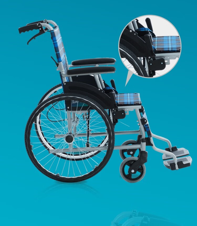 【jd健康】互u邦铝合金轮椅老人折叠轻便小超轻可上飞机残疾人互帮手