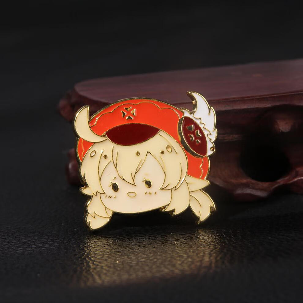 原神周边胸针迪卢克温迪达达利亚魈刻晴可莉二次元卡通胸针徽章定制