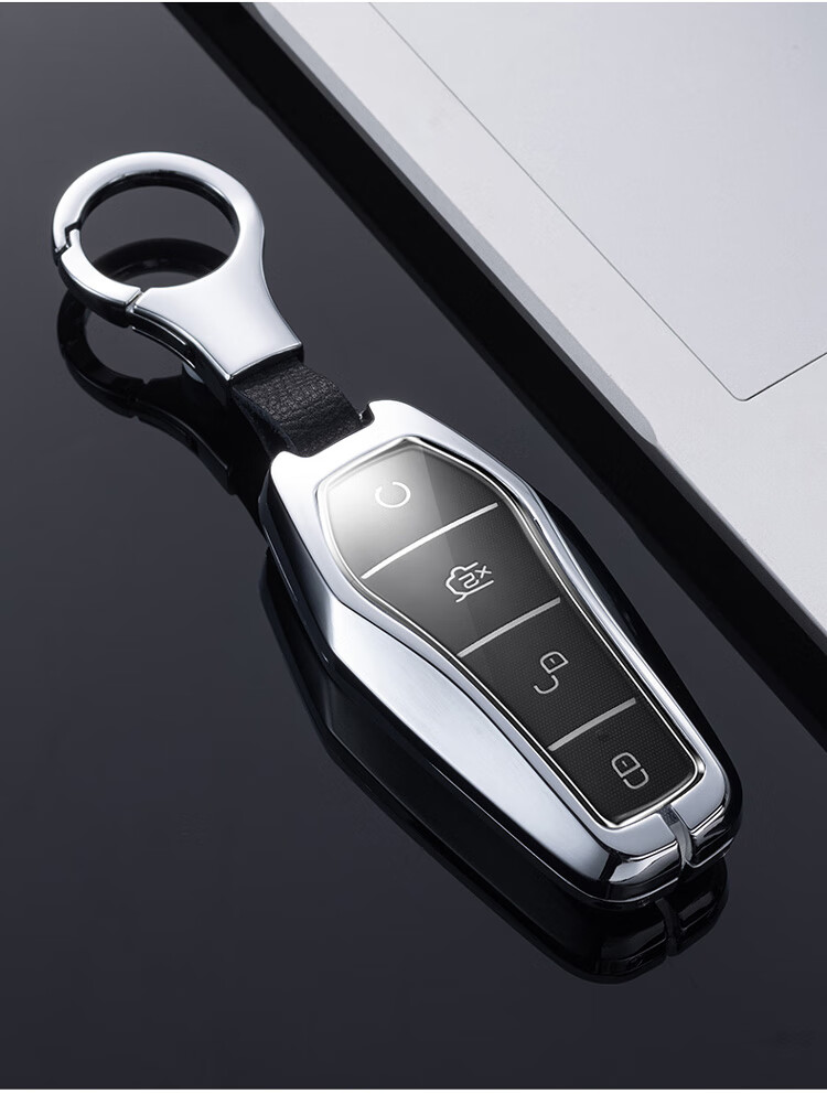 2022款比亚迪唐dmp钥匙套 汉dmiev宋plus秦pro新能源车高档包金属壳扣