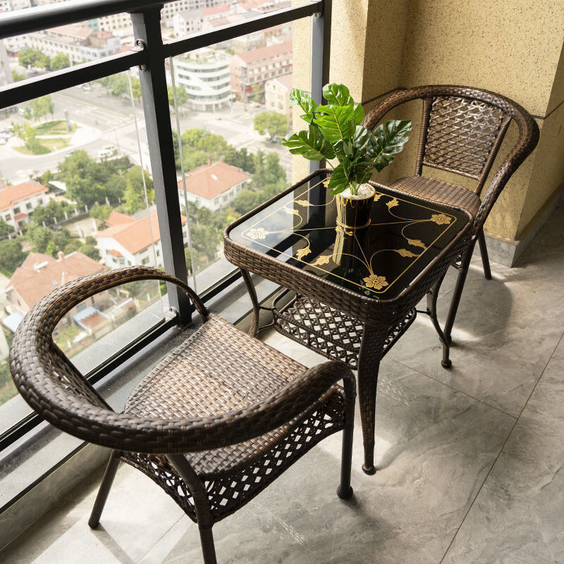 藤椅子藤编靠背椅腾椅家用单个户外休闲老人庭院特价编织阳台椅子圆线