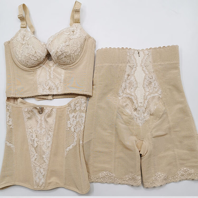 品长青收腹塑性纤缇身材管理器三件套拉链束裤模具提臀塑身美体内衣