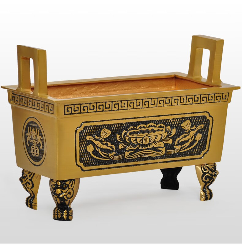 纯铜烧香炉檀香炉室内长方形香炉供佛拜神祭祖鼎寺庙用特大号香炉 12