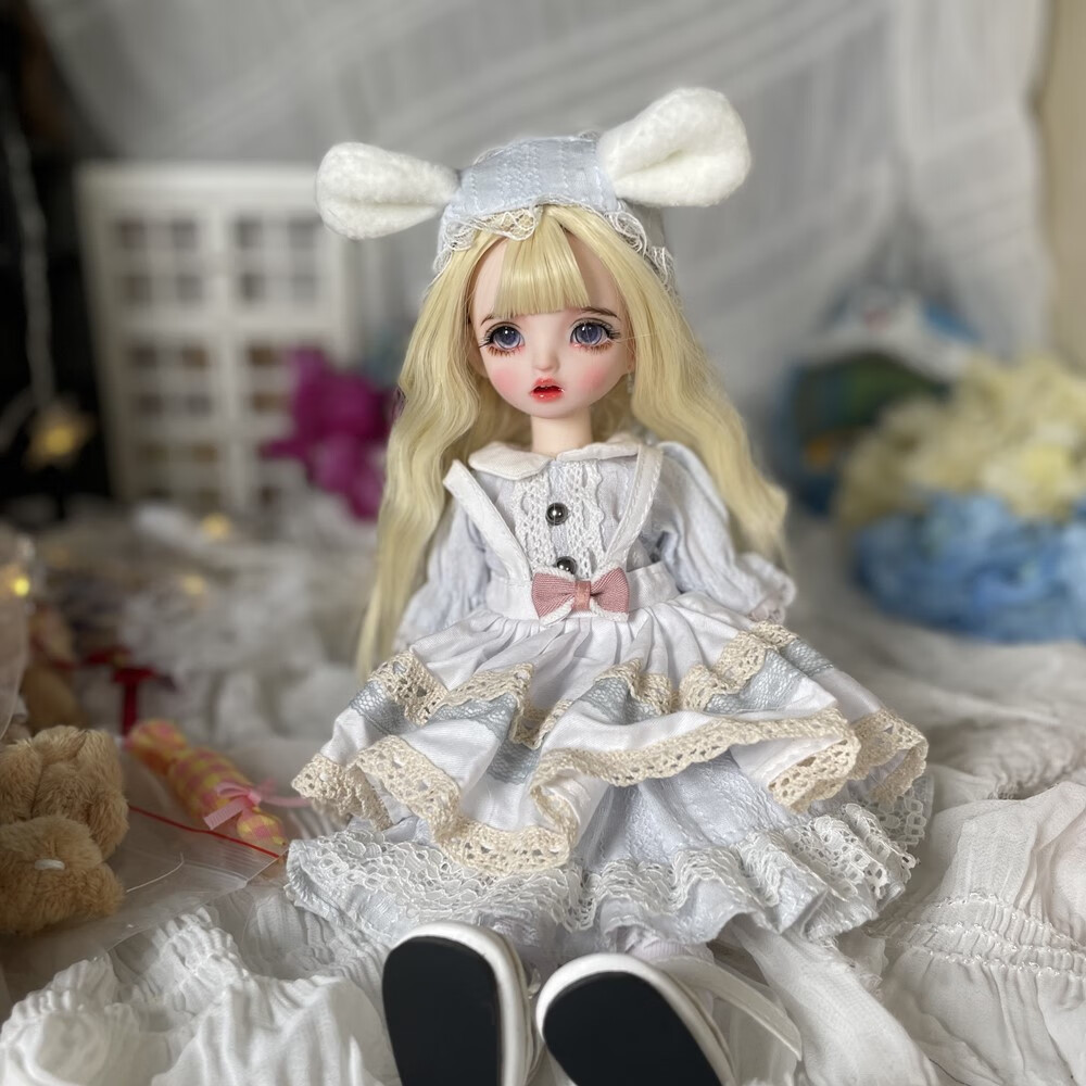 改妆6分娃娃bjd22关节换装娃娃女孩玩具sd洋娃娃生日礼物 爱丽丝奶金