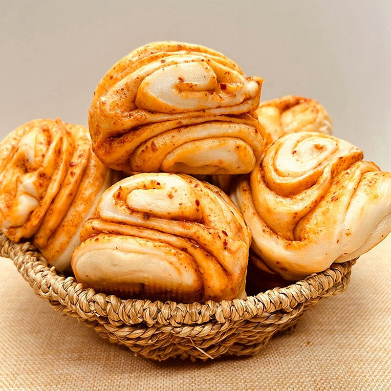 毛女麻辣五香花卷早餐半成品速冻包子早饭咸味馍馍早餐小吃馒头美味3