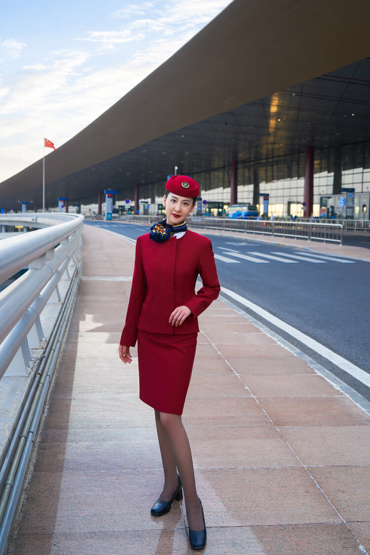 秉藜 川航国航空姐制服国航空姐制服空乘艺考服装女乘务员工作服两件