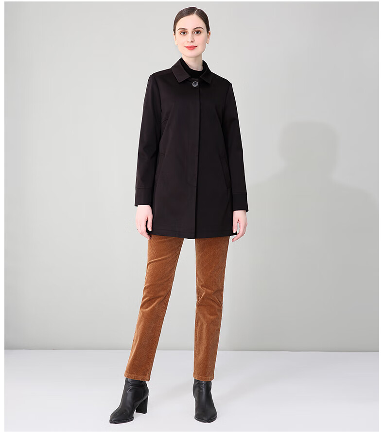 米兰登2021冬季新款中老年妈妈装时尚简约风衣外套女中长款宽松舒适