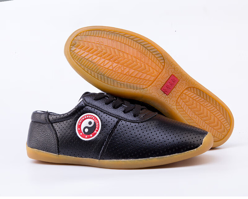 武极堂太极鞋软牛皮牛筋底女款夏季功夫鞋透气网眼男太极运动鞋镂空劲