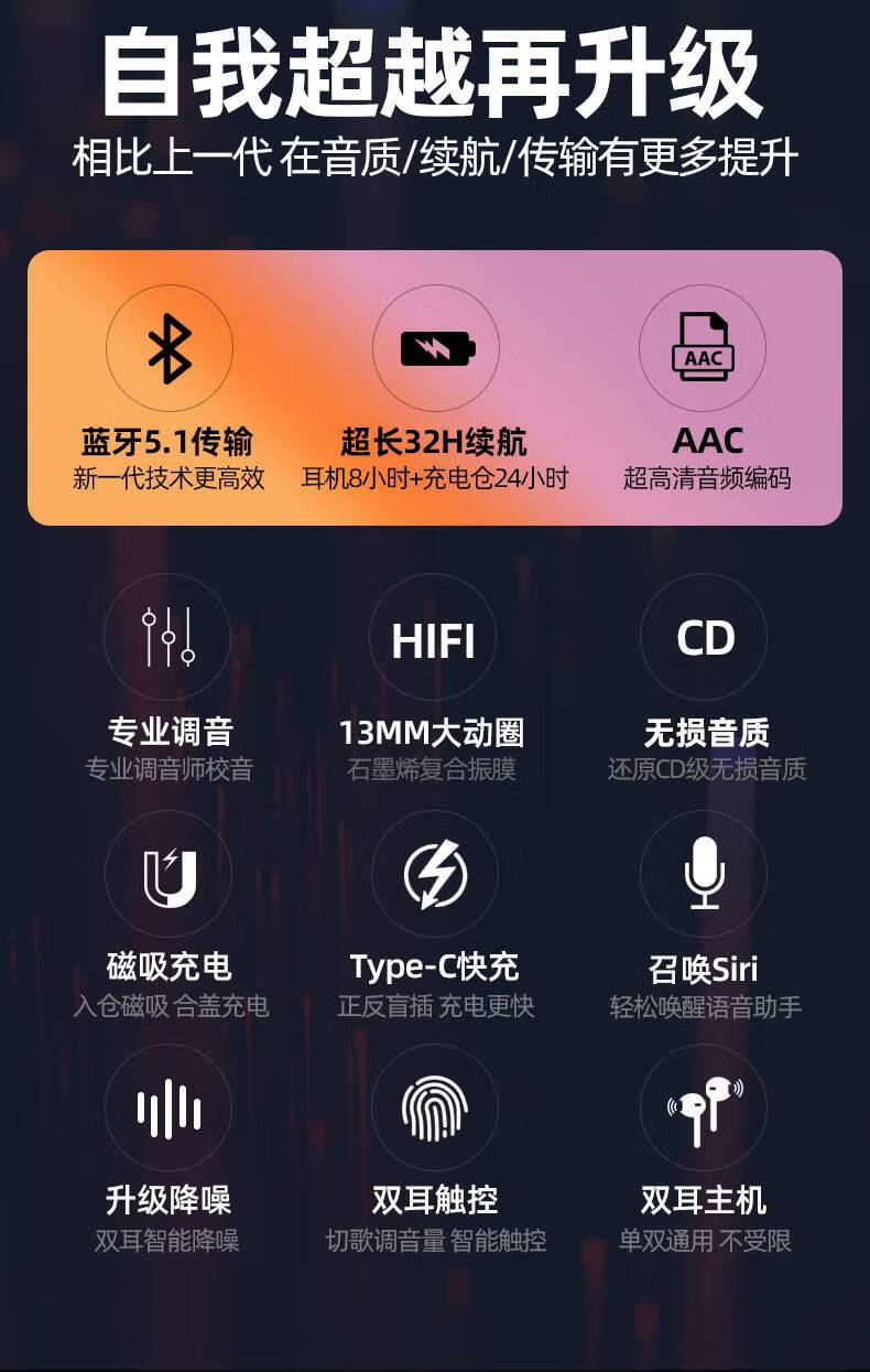 纽曼x5真无线蓝牙耳机入耳式无感延迟单双耳运动跑步超长待机隐形适用