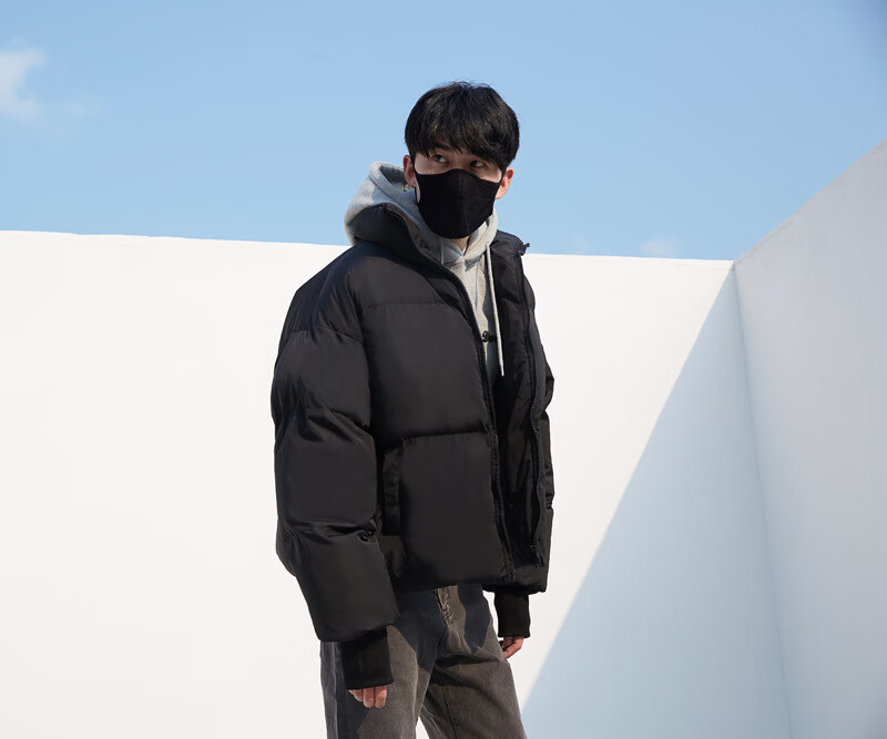 动感北面皮质新国标羽绒服男羽绒立领冬季外套加厚面包服韩版潮流宽松