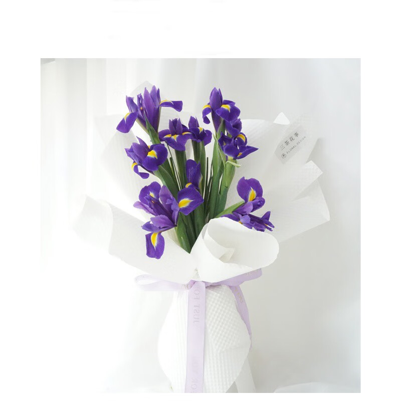 鲜花同城配送紫色鸢尾花创意花束生日礼物纪念日告白送女友闺蜜老婆