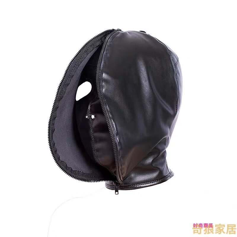 男士调教惩戒皮革面具全包封闭窒息sm狗头套女王男情趣露嘴眼罩犬奴