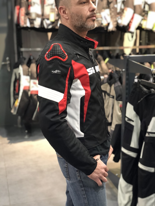 spidi摩托车骑行服机车赛车衣服防摔防水四季城市骑行服 黑白 xl