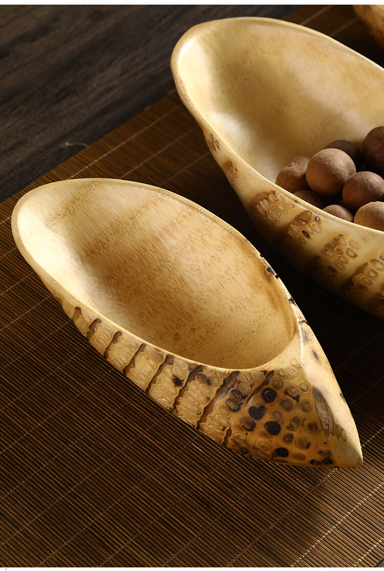 竹根果盘竹制水果点心盘天然家用茶几干果盘茶点盘实木零食瓜子盘