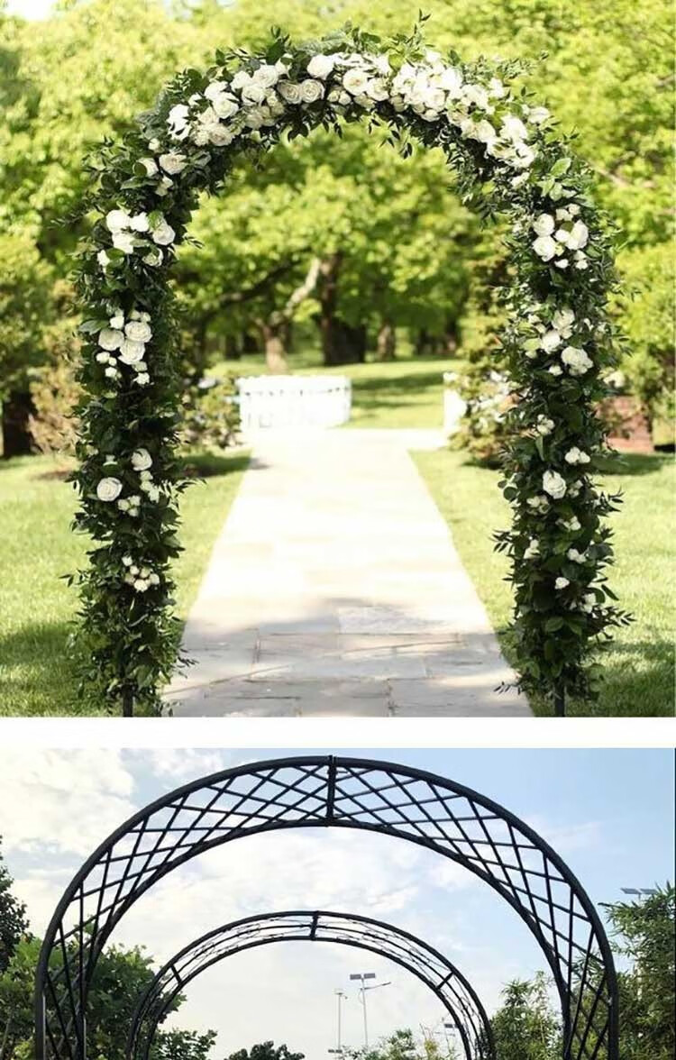 欧式铁艺拱门花架爬藤架庭院户外鲜花拱门月季爬藤庭院花园花支架葡萄