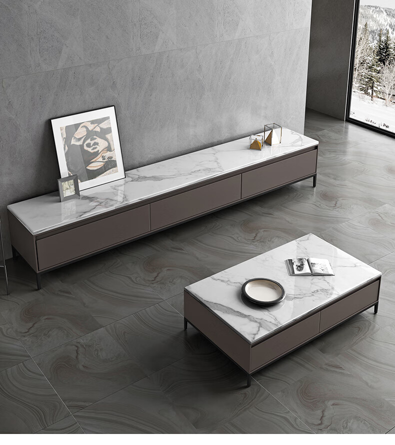 物电视机柜子客厅地柜家具c198大理石款颜色请备注快递色样请联系客服