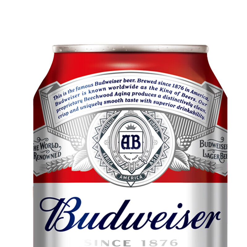 百威budweiser 百威啤酒迷你装255ml*24听 百威啤酒迷你255ml*24听