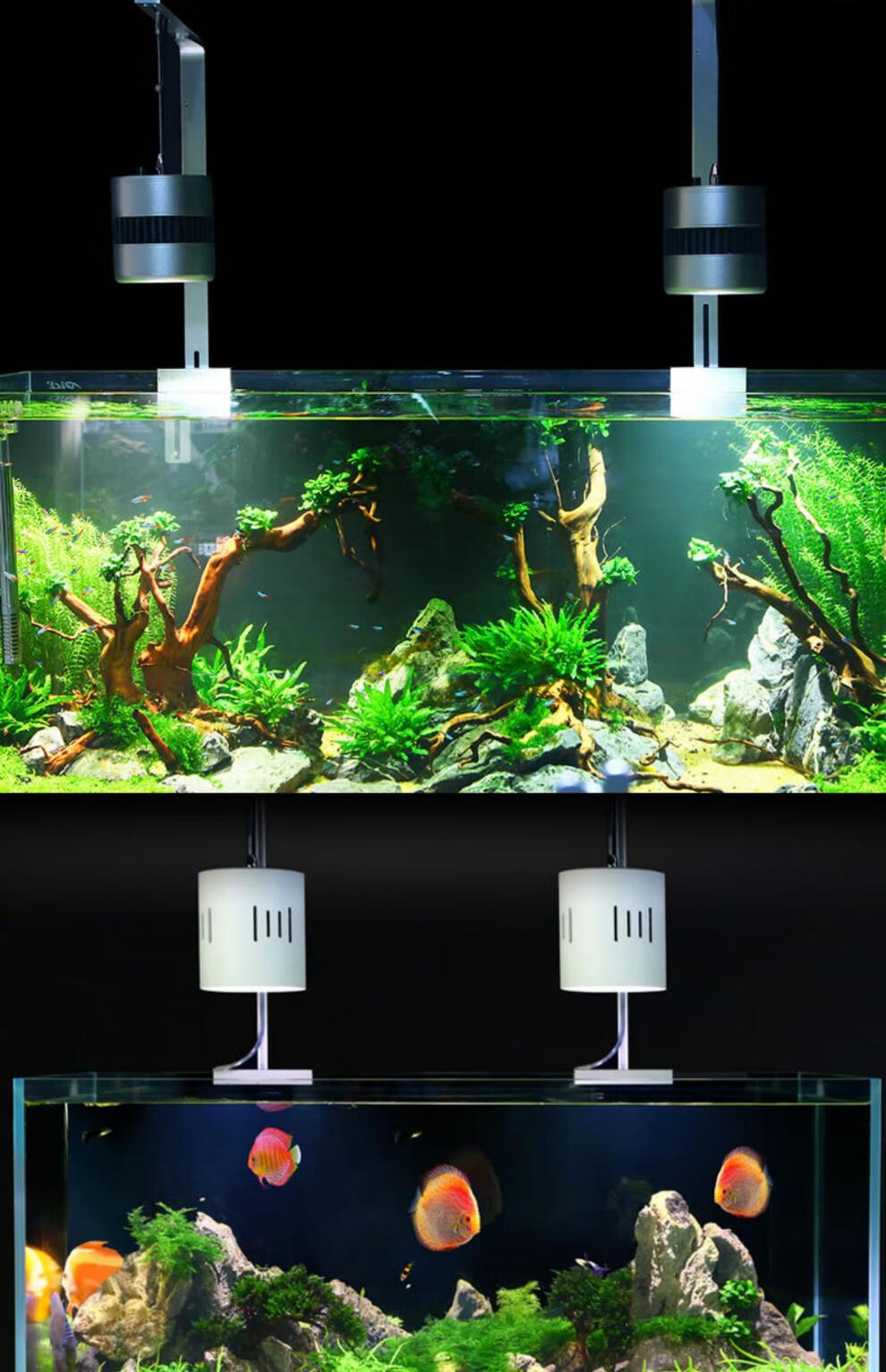 2022新款森森鱼缸灯水草灯草缸灯led灯防水全光谱筒灯吊灯暴苔爆藻灯