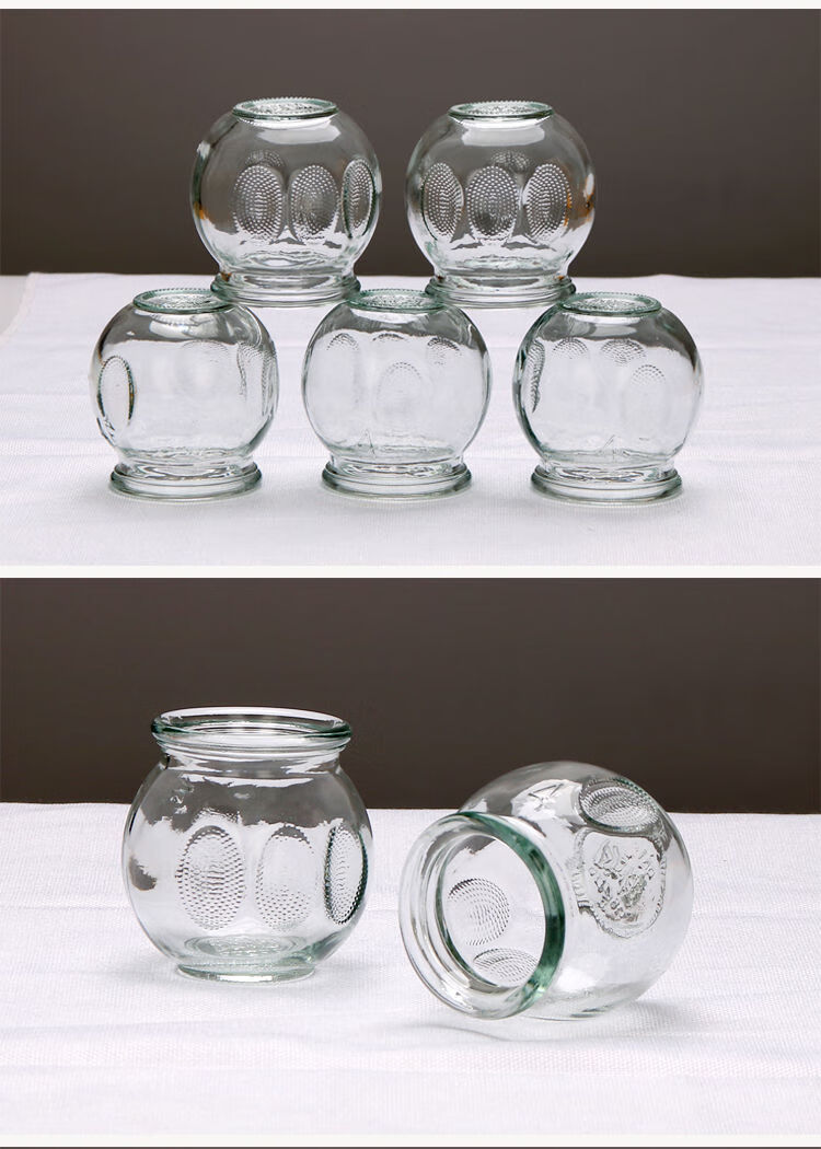 4号玻璃火罐 家用套餐 背部拔罐 5号5个 点火棒 棉球【图片 价格 品牌