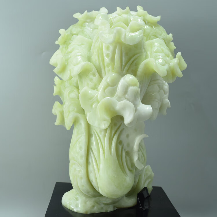 岫玉精品白菜摆件辽宁岫岩玉石摆件原石摆件白菜雕件 11号【图片 价格
