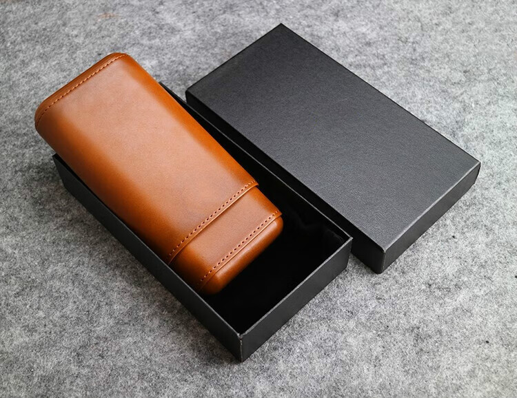 雪茄盒便携式雪茄烟盒保湿随身差旅行雪松木雪茄皮套可装进口古巴蒙特