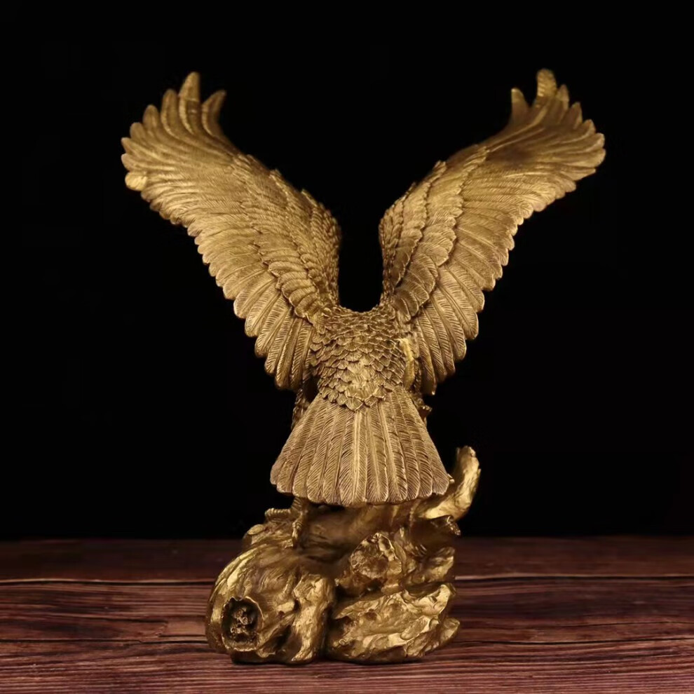纯铜老鹰摆件大展宏图雄鹰大鹏展翅办公桌公司开业礼品家居装饰品