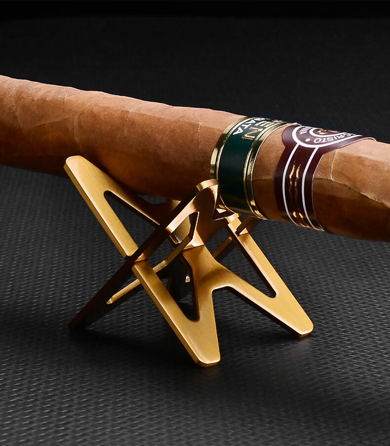 茄龙cigailoong雪茄支架交叉设计不锈钢便携式雪茄托礼盒装装多色可选