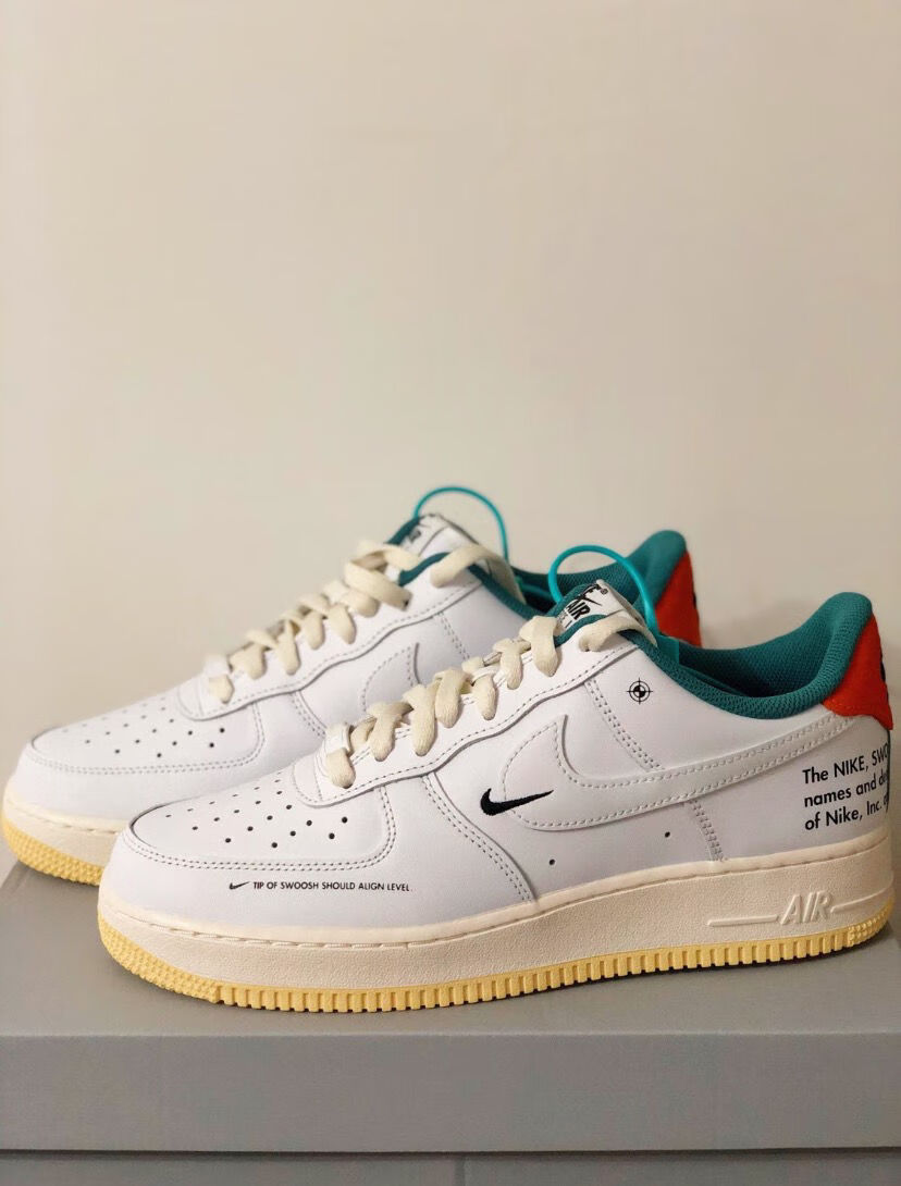 1空军一号af1low白绿橙双钩白黑金低帮休闲运动板鞋白绿橙标准码数36