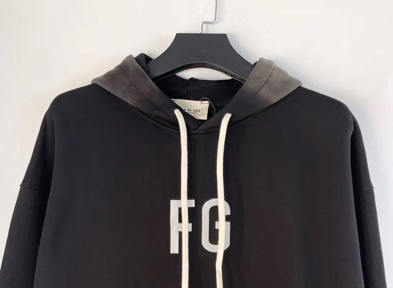 ea潮牌 fear of god fog 扎染魚鱗大版型連帽衛衣 黑色 m