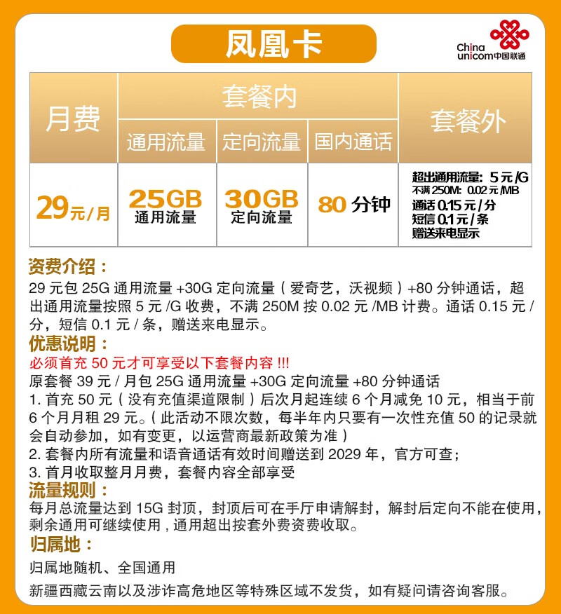 中国联通手机卡流量卡5g通用上网卡包年长期卡腾讯大王米粉卡4g套餐