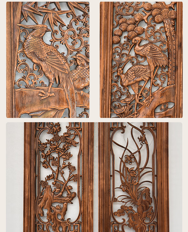 东阳木雕壁画沙发墙装饰挂画玄幻装饰画香樟木屏风挂件挂屏中式客厅