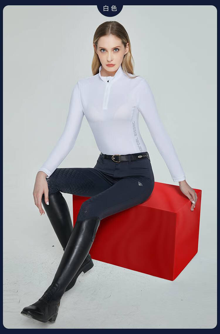 马术上衣马术服装男女春夏季骑马装马术衬衫长袖骑士服014 成人 白色