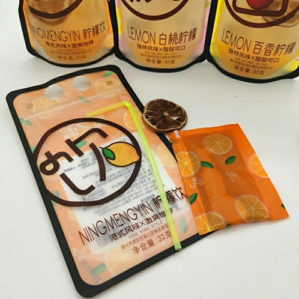 利妙财风趣之源白桃百香果柠檬饮酸梅汤港式风味网红袋装浓缩果汁饮品