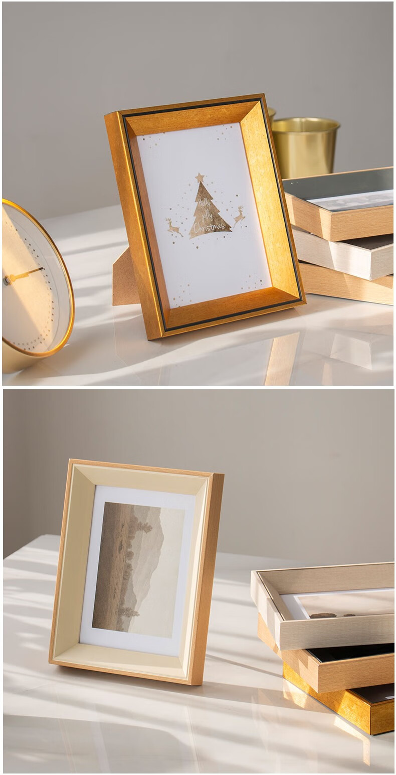 现代简约ins欧式轻奢相框摆台来图定制相框相片框横竖摆卧室6寸7寸