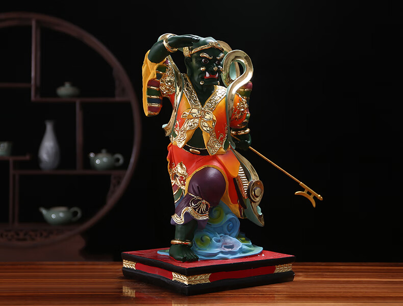 千里眼顺风耳神像供奉家用摆件华光大帝护法佛像摆设 12英寸【高30*长