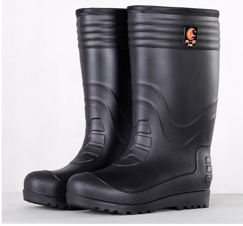黑色加绒棉防水防油耐酸碱男女工作上班劳保干活雨靴水鞋水靴中筒棉
