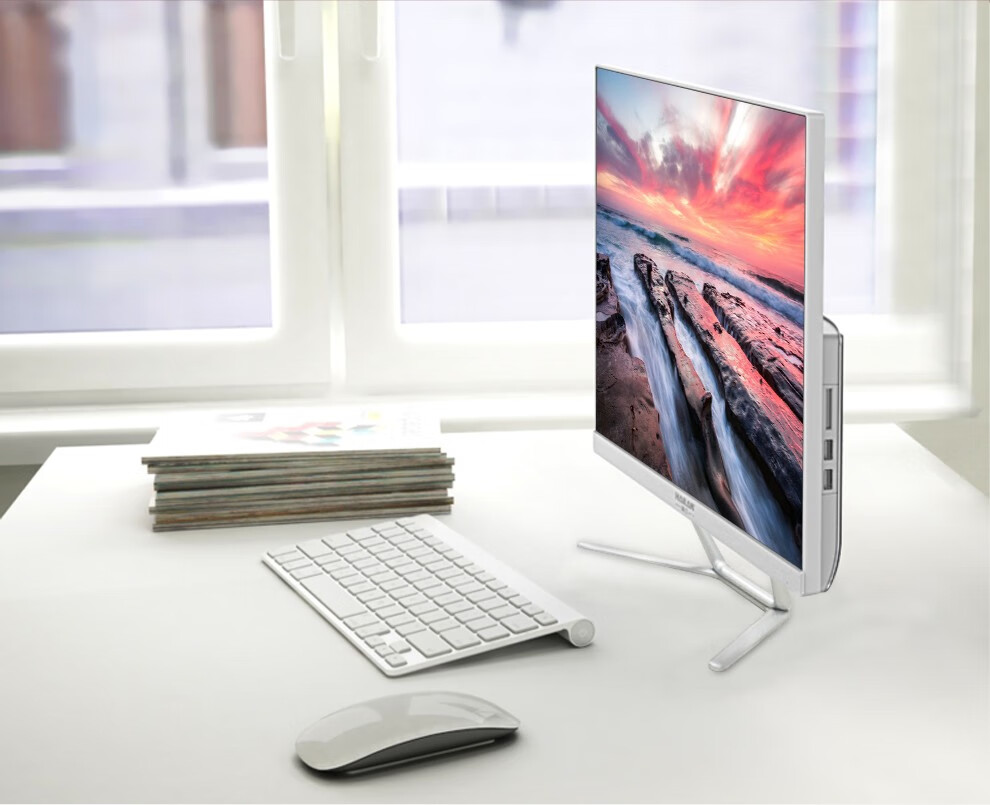 海兰 一体机电脑台式家用办公设计炒股游戏商用收银电脑酷睿i3 i5整机