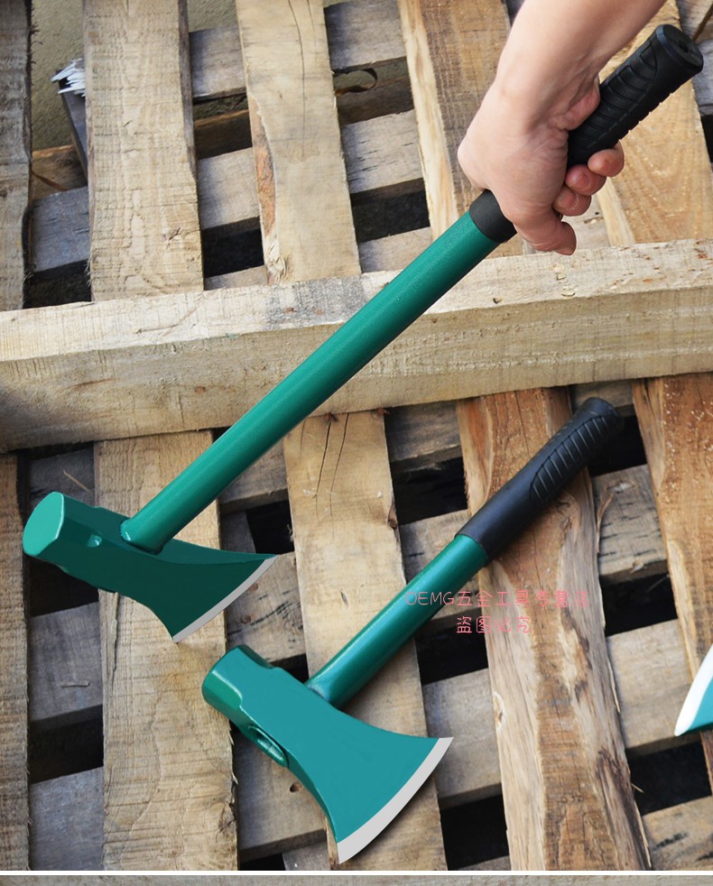 八角锤斧劈柴钢管柄斧头锤斧伐木斧大斧子厨房斧劈柴户外树定制短款