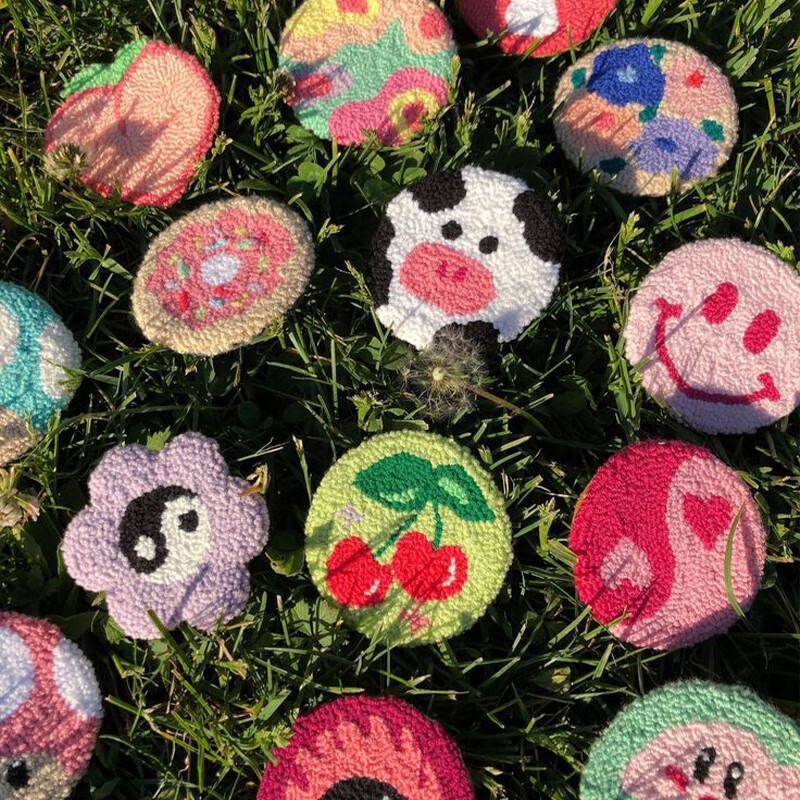 美岸2022新款俄罗斯手工diy戳戳绣杯垫材料包初学者自制奶茶毛绒戳戳