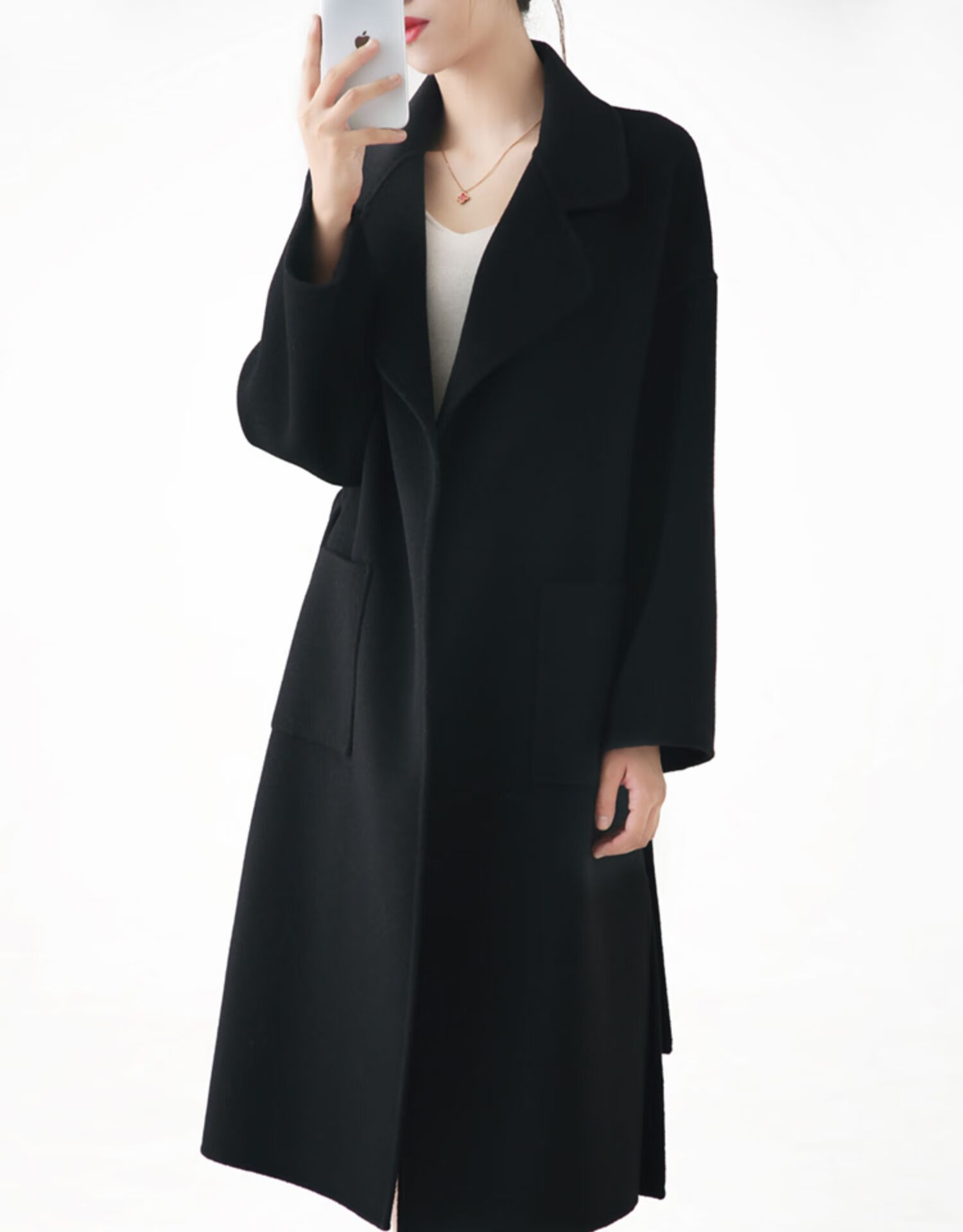 ghek 设计师品牌女装双面羊毛大衣女秋冬羊毛呢子外套2020新款中长款