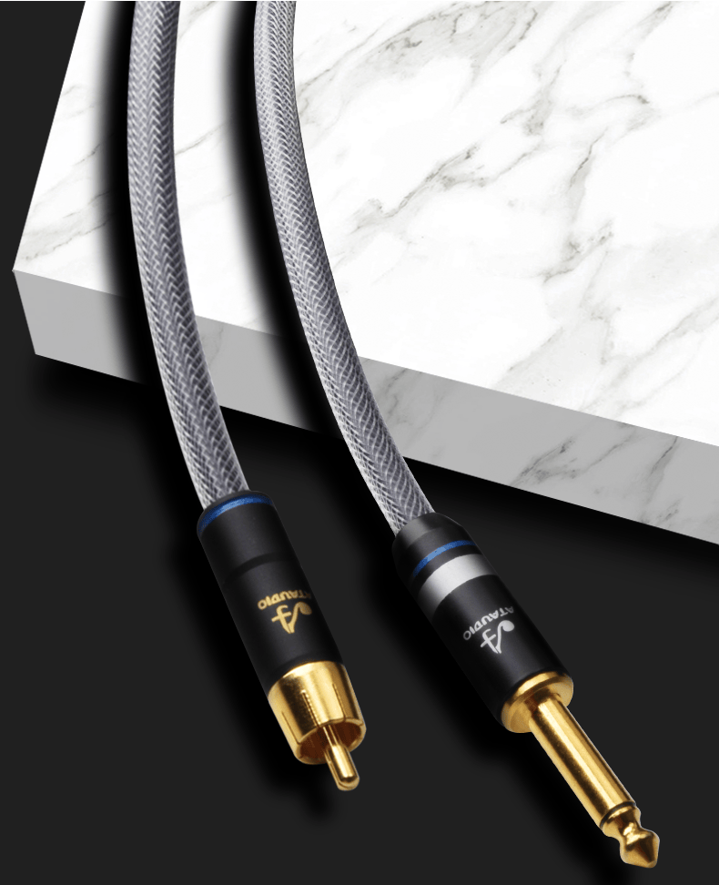 ataudio发烧音频线6.5单声道转单莲花信号线6.