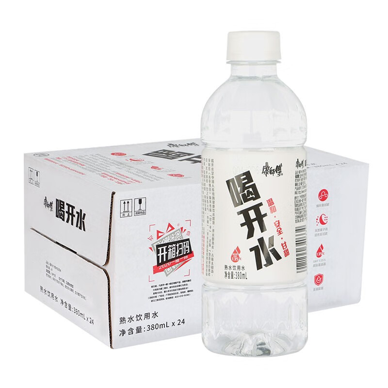 康师傅喝开水熟水饮用水380ml24瓶6瓶可选380ml24瓶韵达快递