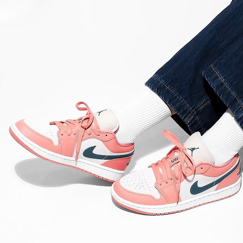 【现货】耐克air jordan 1 low aj1 gs 黑粉脚趾低帮篮球鞋女554723