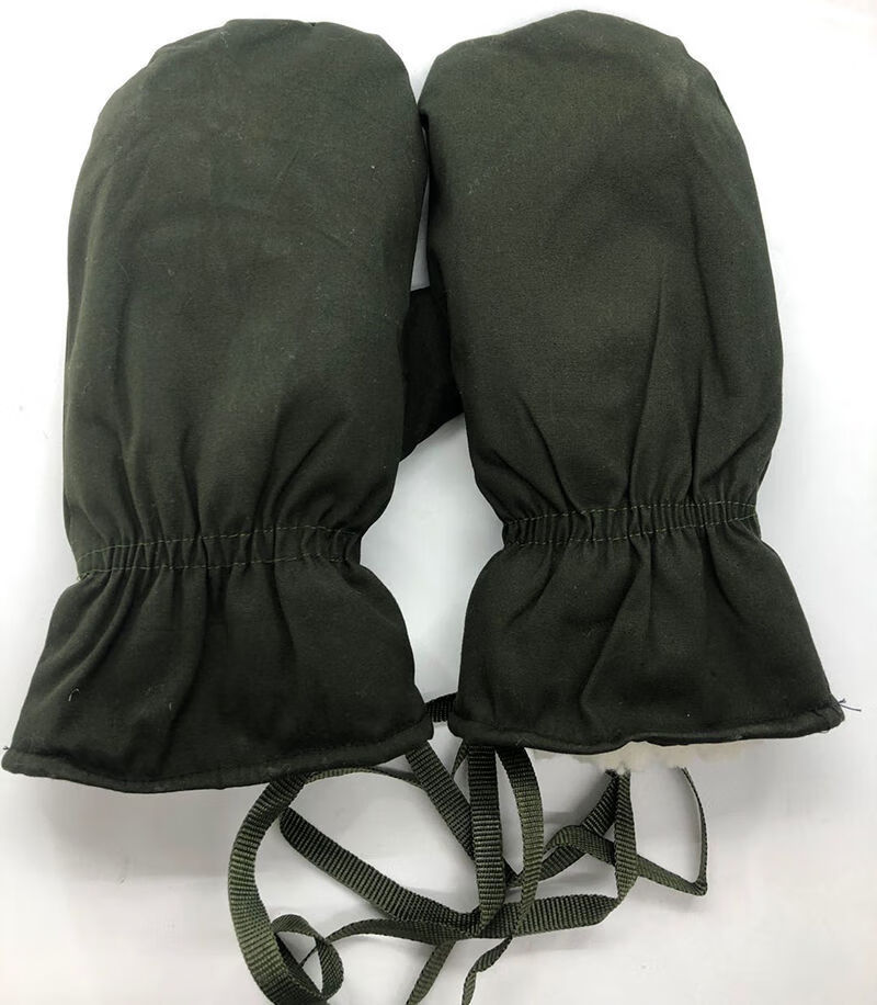 手套劳保加肥加大宽松保暖焖子五指带绳棉手套巴掌带绳版5付巴掌大码