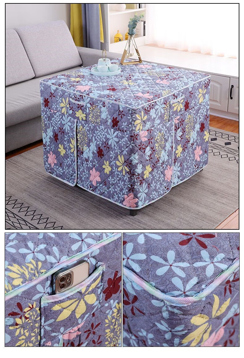 金台夕 烤火桌子罩套烤火罩布罩烤火炉桌罩电烤炉罩烤火被四方正方形