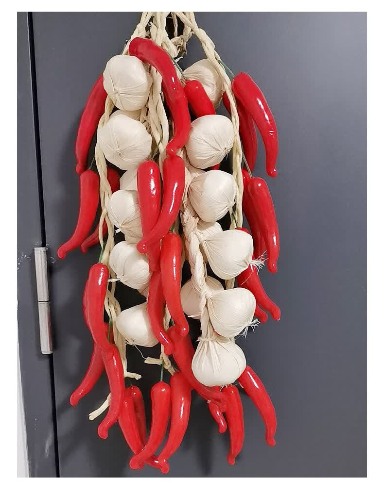 精品绿植仿真蔬菜水果挂串假玉米辣椒大蒜农家乐饭店装饰品农作物模型