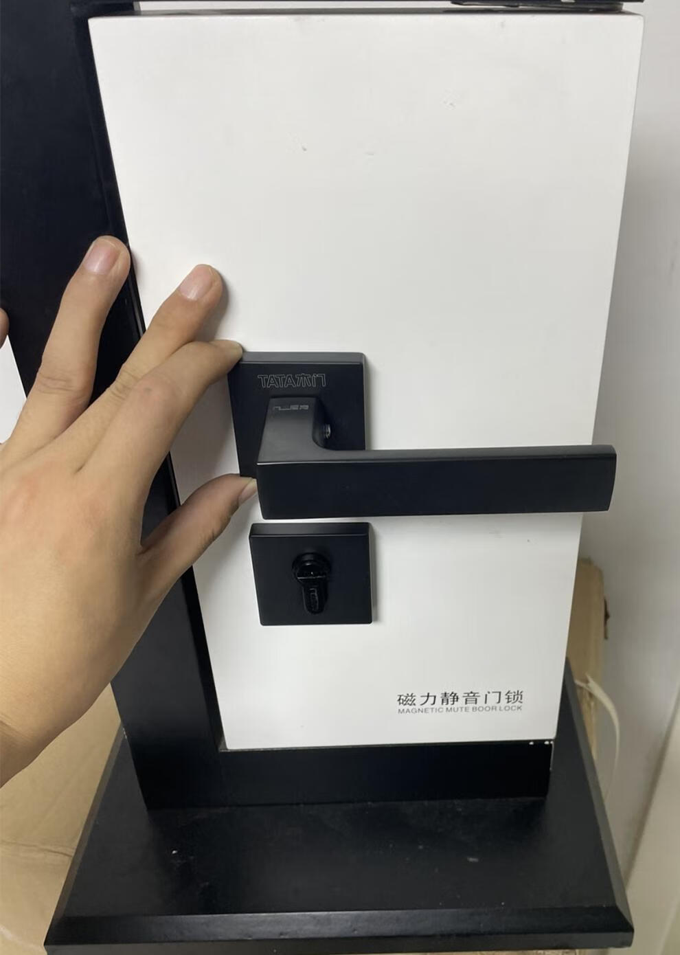 tata门锁尼克木具极简轻奢静音磁吸美式卧室内房把手分体 g款银色 35