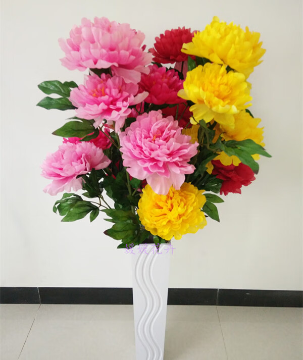 牡丹 高品质仿真牡丹花 落地假花客厅摆放花卉 绢花仿真花束装饰花 假