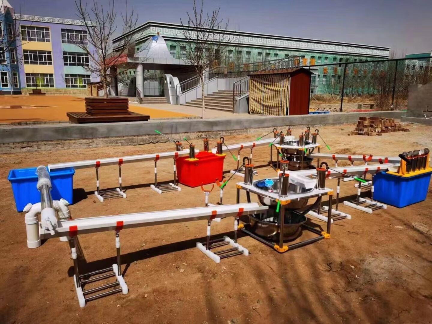 幼儿园沙池区戏水玩具儿童户外大型玩沙设备抽压水器安吉管道游戏