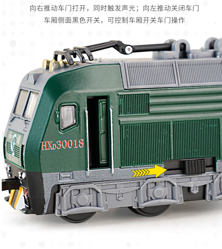 绿皮火车仿真东风和谐号复古内燃机车合金模型儿童轨道车套装男孩玩具