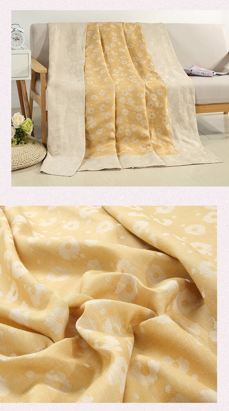 双鹤亚麻夏凉被空调被纯亚麻单人双人可机洗水洗夏季婴儿薄款雀蓝梅花